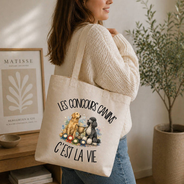 Tote Bag Beige Les concours canins c'est la vie