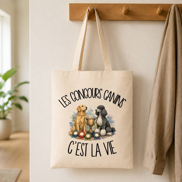 Tote Bag Beige Les concours canins c'est la vie