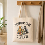 Tote Bag Beige Les concours canins c'est la vie