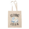 Tote Bag Beige Les cygnes c'est la vie
