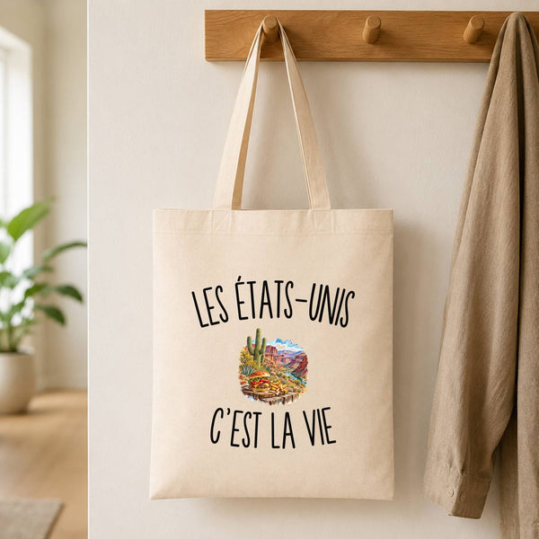 Tote Bag Beige Les États-Unis c’est la vie