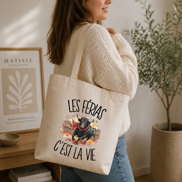 Tote Bag Beige Les férias c'est la vie