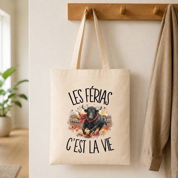 Tote Bag Beige Les férias c'est la vie
