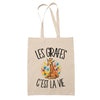 Tote Bag Beige Les girafes c'est la vie