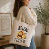 Tote Bag Beige Les lions c'est la vie