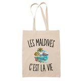 Tote Bag Beige Les Maldives c’est la vie