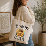 Tote Bag Beige Les marmottes c'est la vie