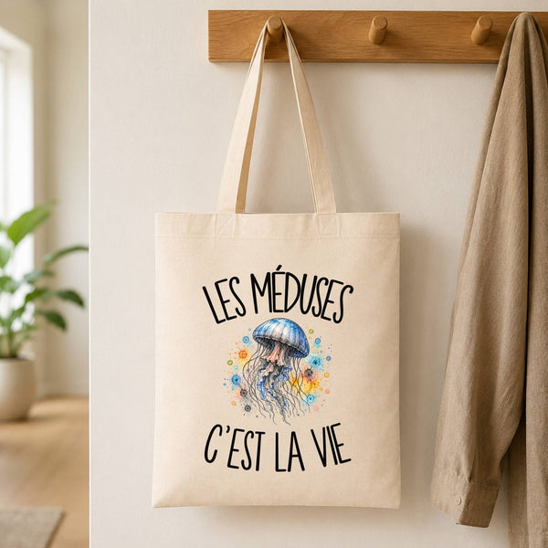 Tote Bag Beige Les méduses c'est la vie