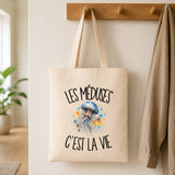 Tote Bag Beige Les méduses c'est la vie
