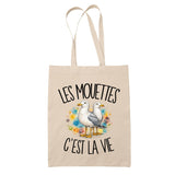 Tote Bag Beige Les mouettes c'est la vie