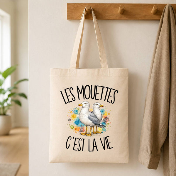 Tote Bag Beige Les mouettes c'est la vie