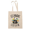 Tote Bag Beige Les pandas c'est la vie
