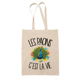 Tote Bag Beige Les paons c'est la vie