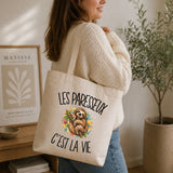 Tote Bag Beige Les paresseux c'est la vie