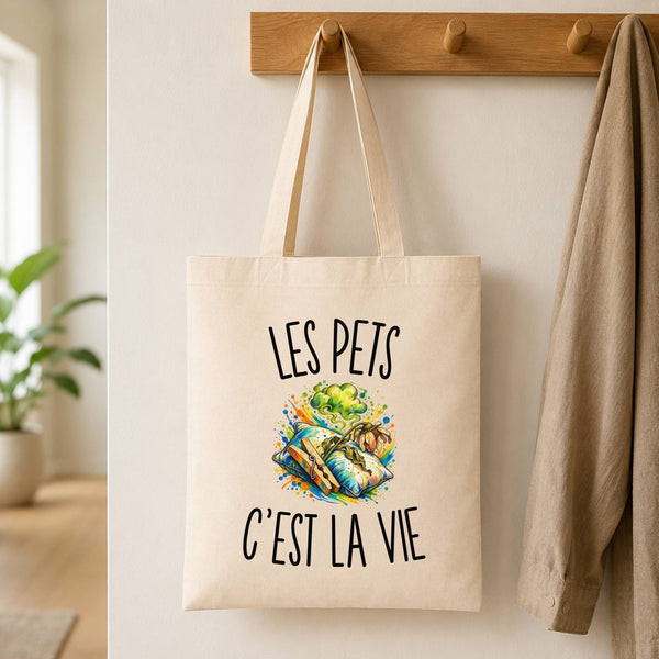 Tote Bag Beige Les Pets c’est la vie