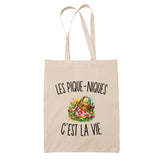 Tote Bag Beige Les Pique-Niques c’est la vie