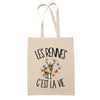 Tote Bag Beige Les rennes c'est la vie
