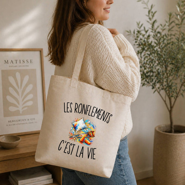 Tote Bag Beige Les Ronflements c’est la vie