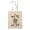 Tote Bag Beige Les zèbres c'est la vie
