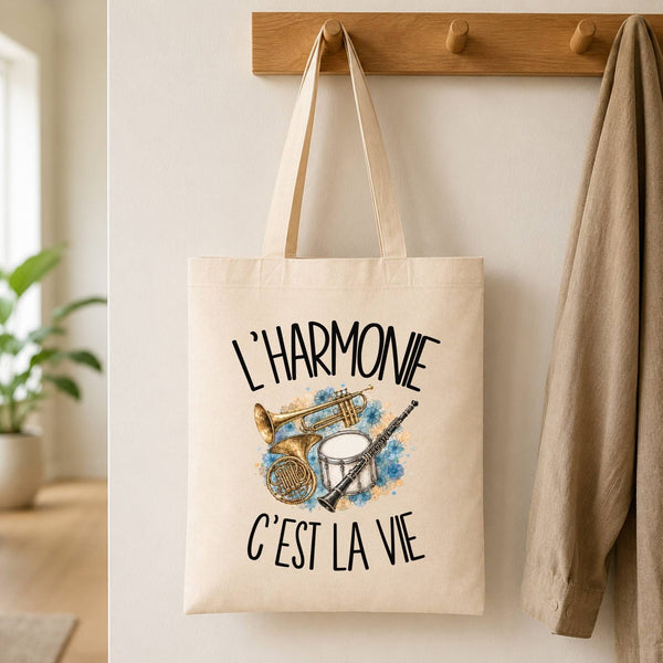 Tote Bag Beige L'harmonie c'est la vie