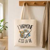 Tote Bag Beige L'harmonie c'est la vie