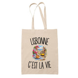 Tote Bag Beige Lisbonne c’est la vie