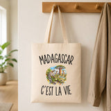 Tote Bag Beige Madagascar c’est la vie