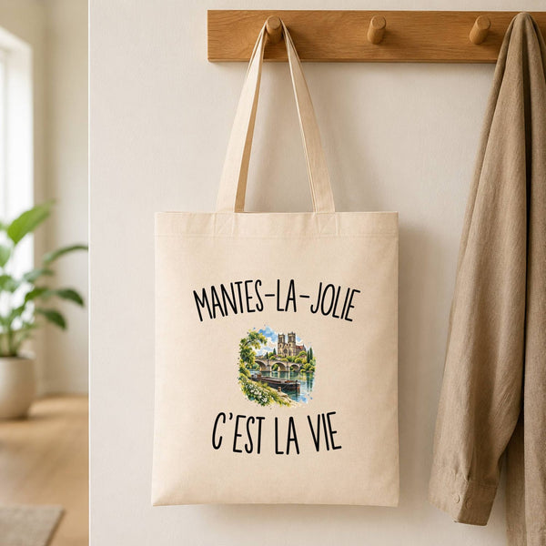 Tote Bag Beige Mantes-la-Jolie c’est la vie