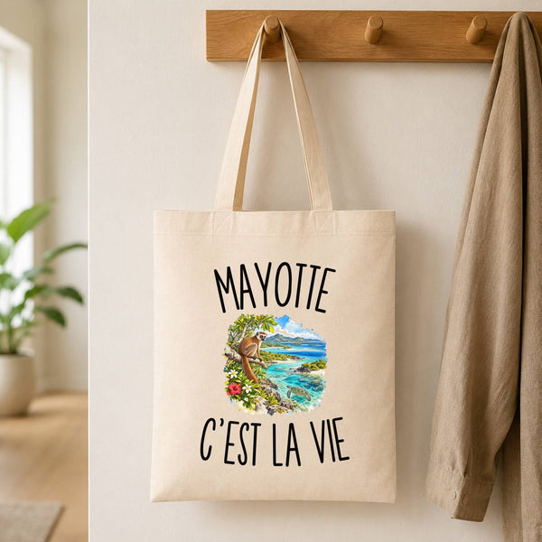 Tote Bag Beige Mayotte c’est la vie