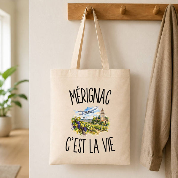Tote Bag Beige Mérignac c’est la vie