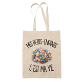 Tote Bag Beige Mes petits-enfants c'est ma vie