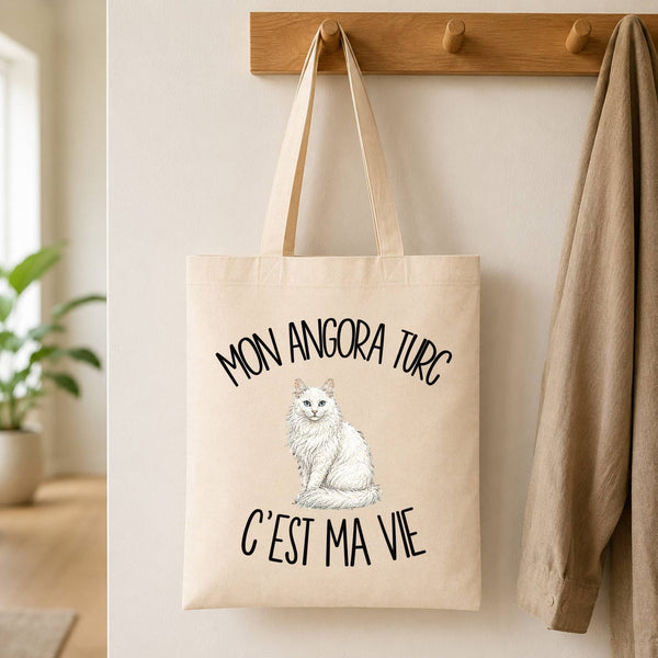 Tote Bag Beige Mon Angora Turc c'est ma vie