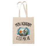Tote Bag Beige Mon aquarium c'est ma vie