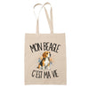 Tote Bag Beige Mon Beagle c'est ma vie