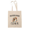 Tote Bag Beige Mon Bichon Havanais c’est ma vie