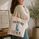 Tote Bag Beige Mon Bleu Russe c'est ma vie