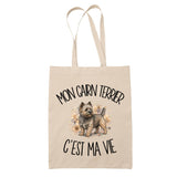Tote Bag Beige Mon Cairn Terrier c'est ma vie