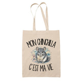 Tote Bag Beige Mon chinchilla c'est ma vie