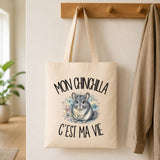 Tote Bag Beige Mon chinchilla c'est ma vie