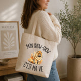 Tote Bag Beige Mon Chow-Chow c'est ma vie