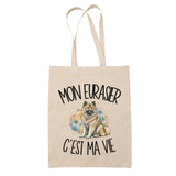 Tote Bag Beige Mon Eurasier c'est ma vie