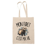 Tote Bag Beige Mon furet c'est ma vie