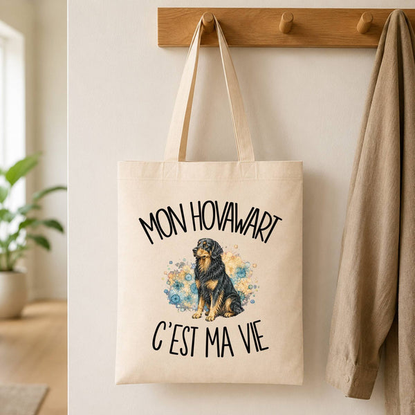 Tote Bag Beige Mon Hovawart c'est ma vie