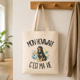 Tote Bag Beige Mon Hovawart c'est ma vie