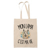 Tote Bag Beige Mon lama c'est ma vie
