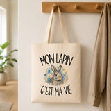 Tote Bag Beige Mon lapin c'est ma vie