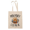 Tote Bag Beige Mon poney c'est ma vie