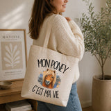 Tote Bag Beige Mon poney c'est ma vie