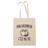 Tote Bag Beige Mon Ragamuffin c’est ma vie