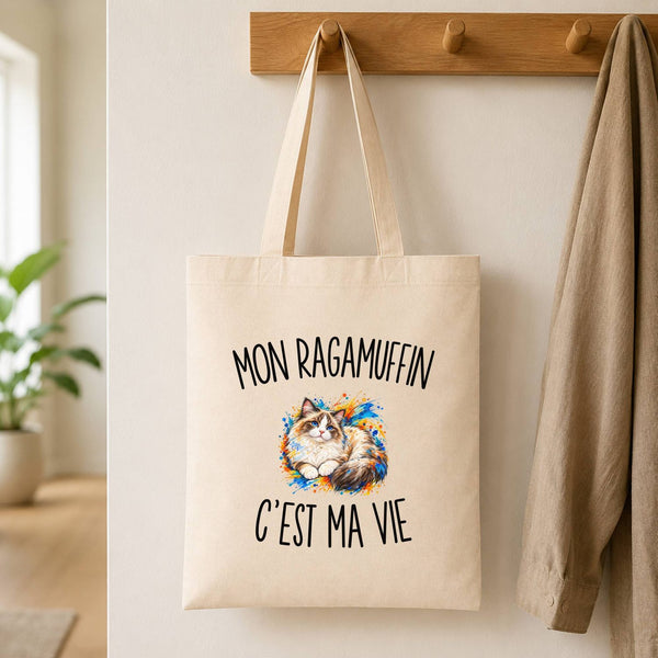 Tote Bag Beige Mon Ragamuffin c’est ma vie
